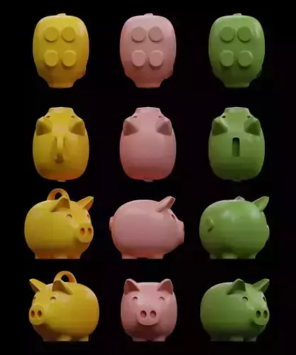 Piggy pack 3D print model