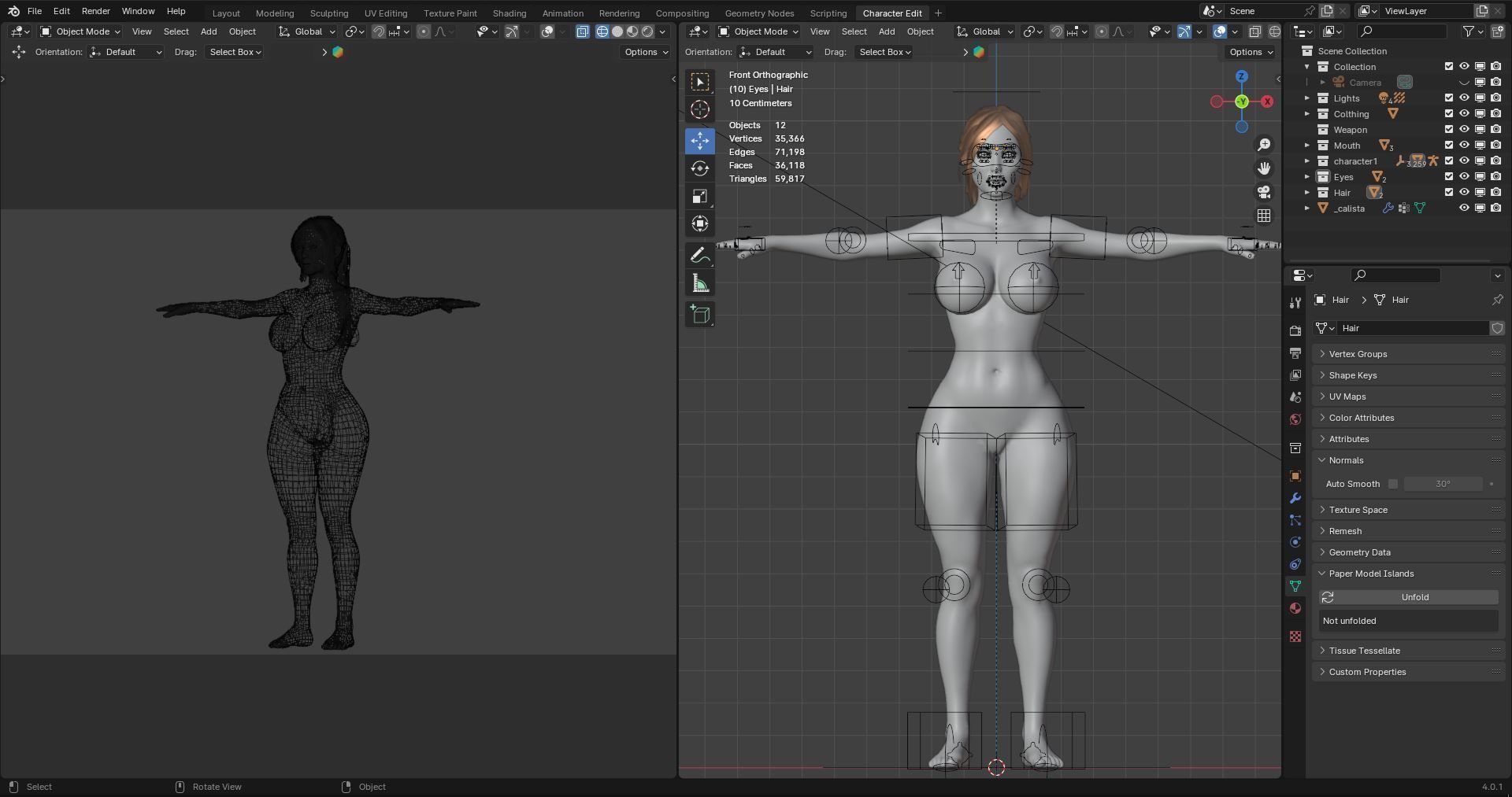 Realistic Woman Game Ready - Calista Low-poly 3D model_18