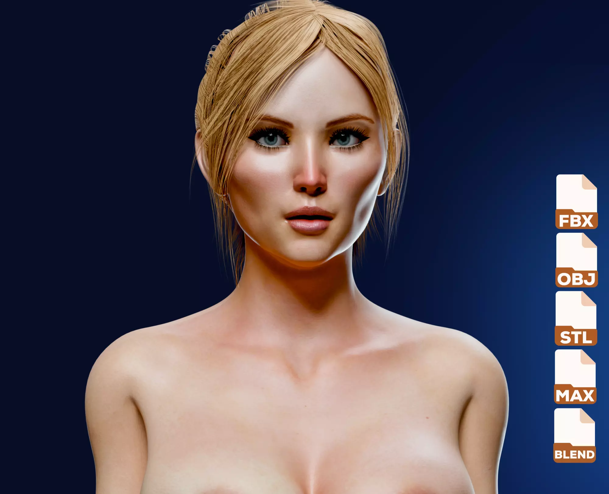 Realistic Woman Game Ready - Calista Low-poly 3D model_0
