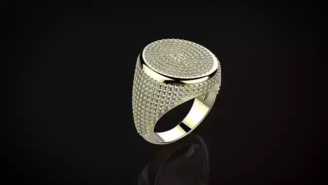 Iced out signet ring 