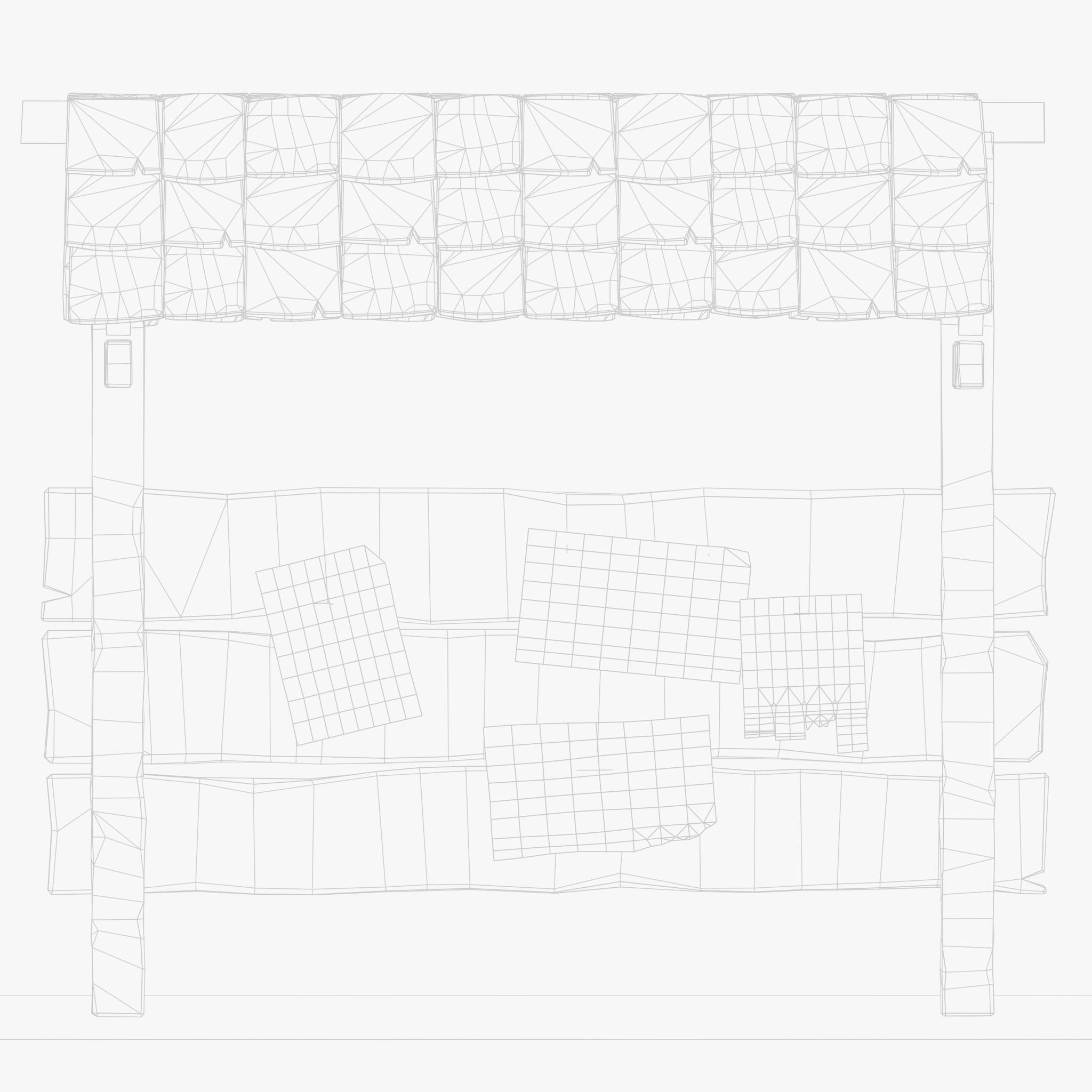 Wooden Bulletin Board 3D model_6