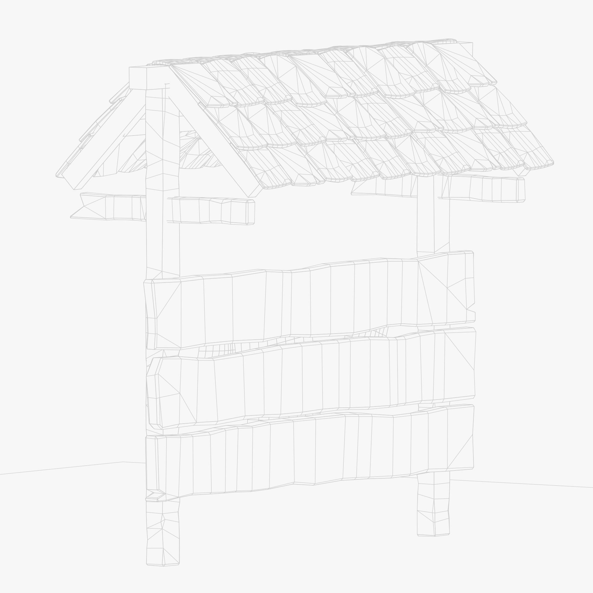 Wooden Bulletin Board 3D model_8