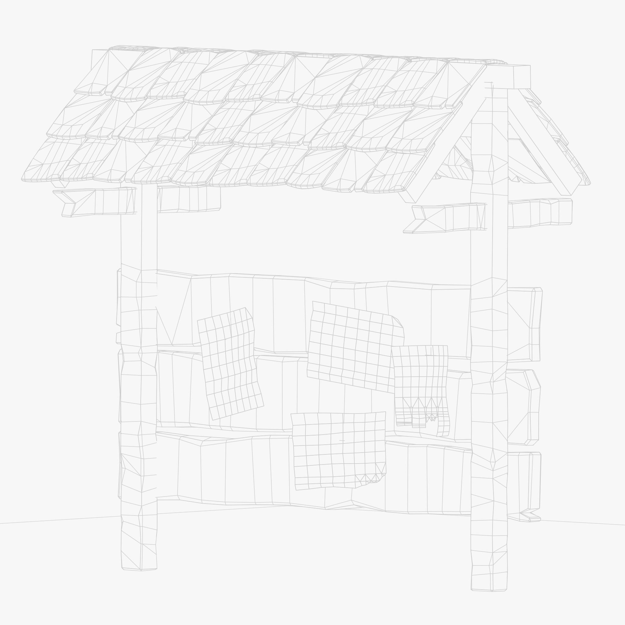 Wooden Bulletin Board 3D model_7