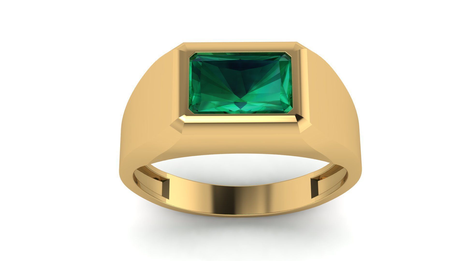 Octagonal Gem 7x5 mm Signet Pinky Ring 3D print model_1