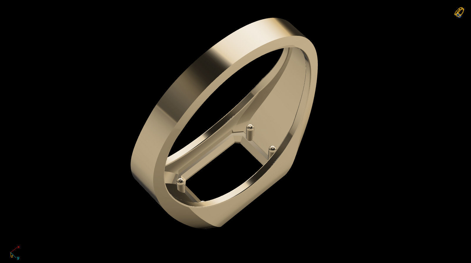 Octagonal Gem 7x5 mm Signet Pinky Ring 3D print model_16