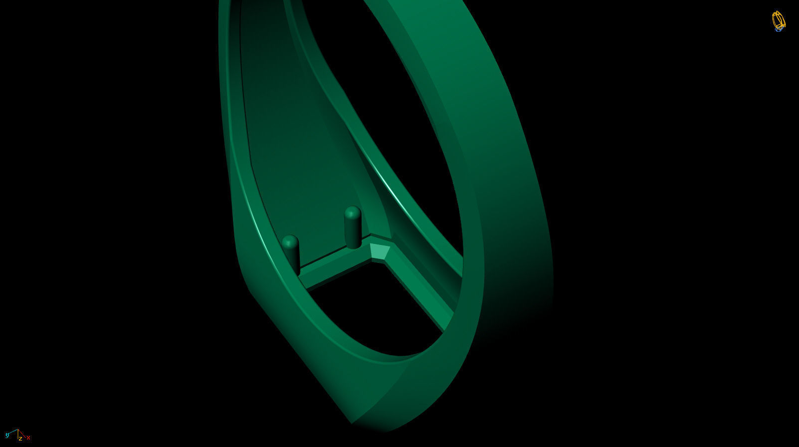 Octagonal Gem 7x5 mm Signet Pinky Ring 3D print model_13