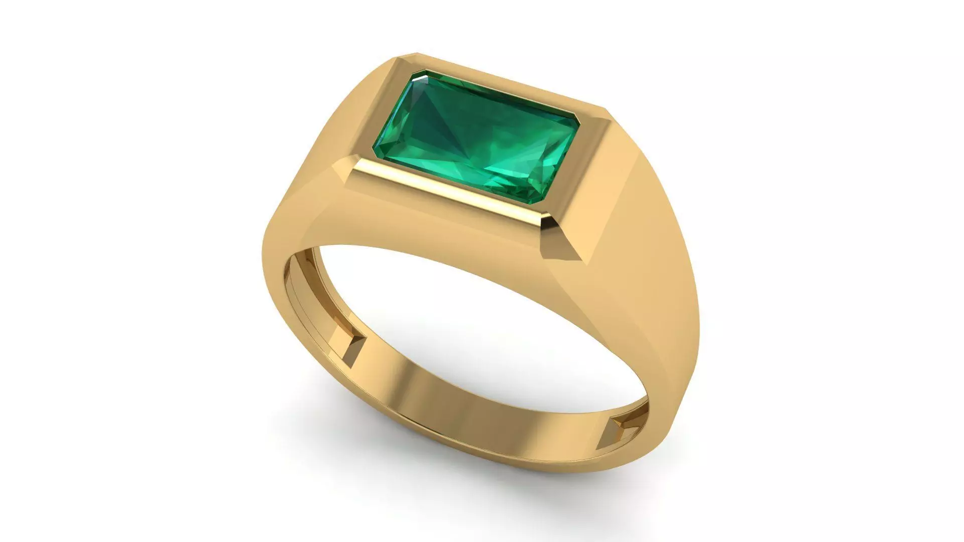 Octagonal Gem 7x5 mm Signet Pinky Ring 3D print model_0