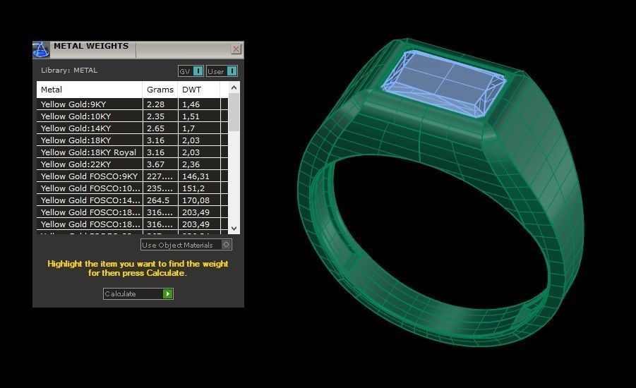 Octagonal Gem 7x5 mm Signet Pinky Ring 3D print model_7