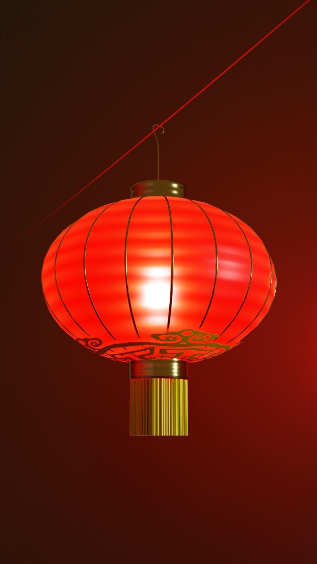 chinese Lamp Lampion 3D model_1