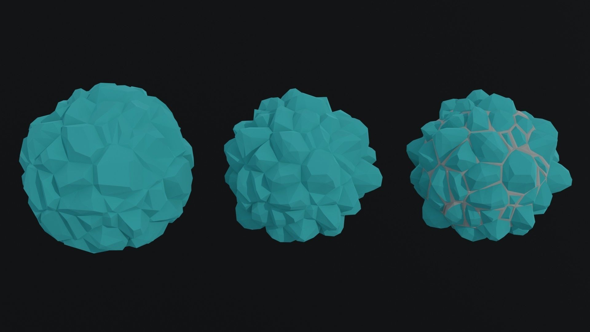 Cartoon planets Polygonal Style Low-poly 3D model_3