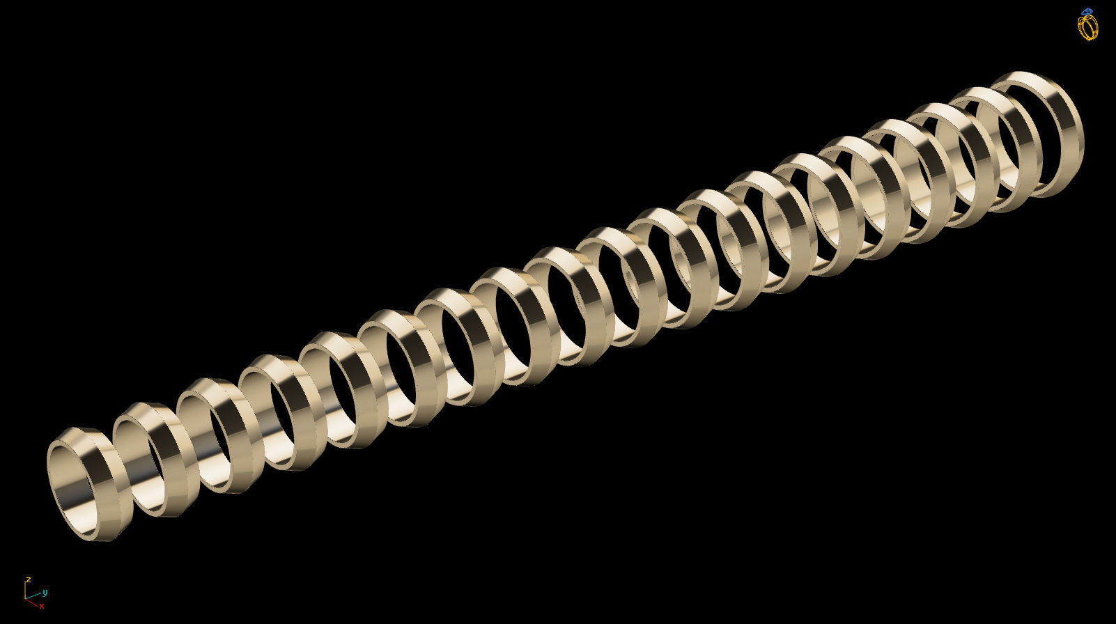 Apex profile Wedding Ring 6 mm Wide US Sizes 3D print model_17