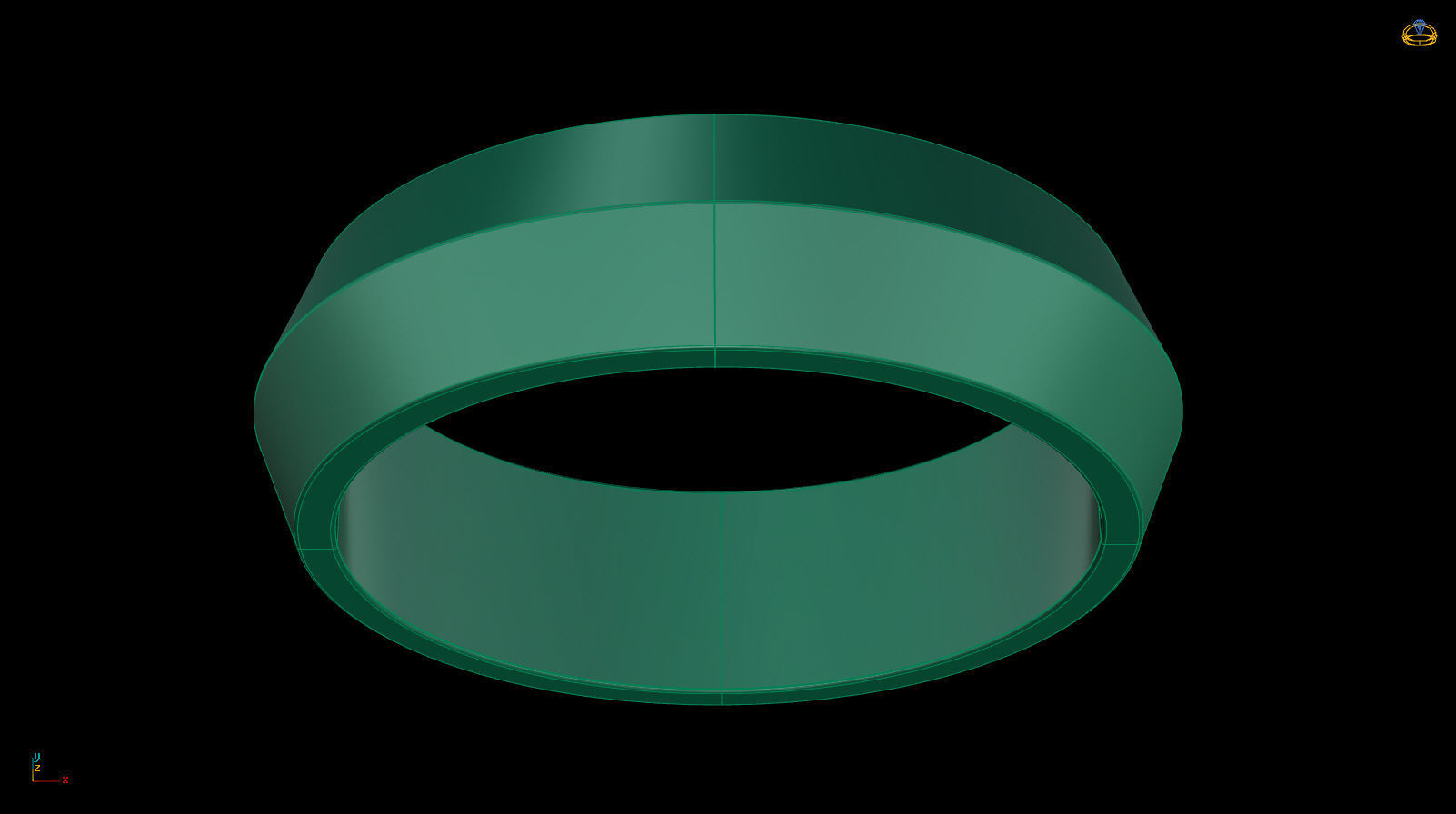 Apex profile Wedding Ring 6 mm Wide US Sizes 3D print model_13