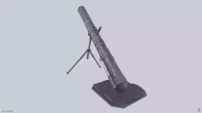 Sci fi mortar Low-poly 3D model