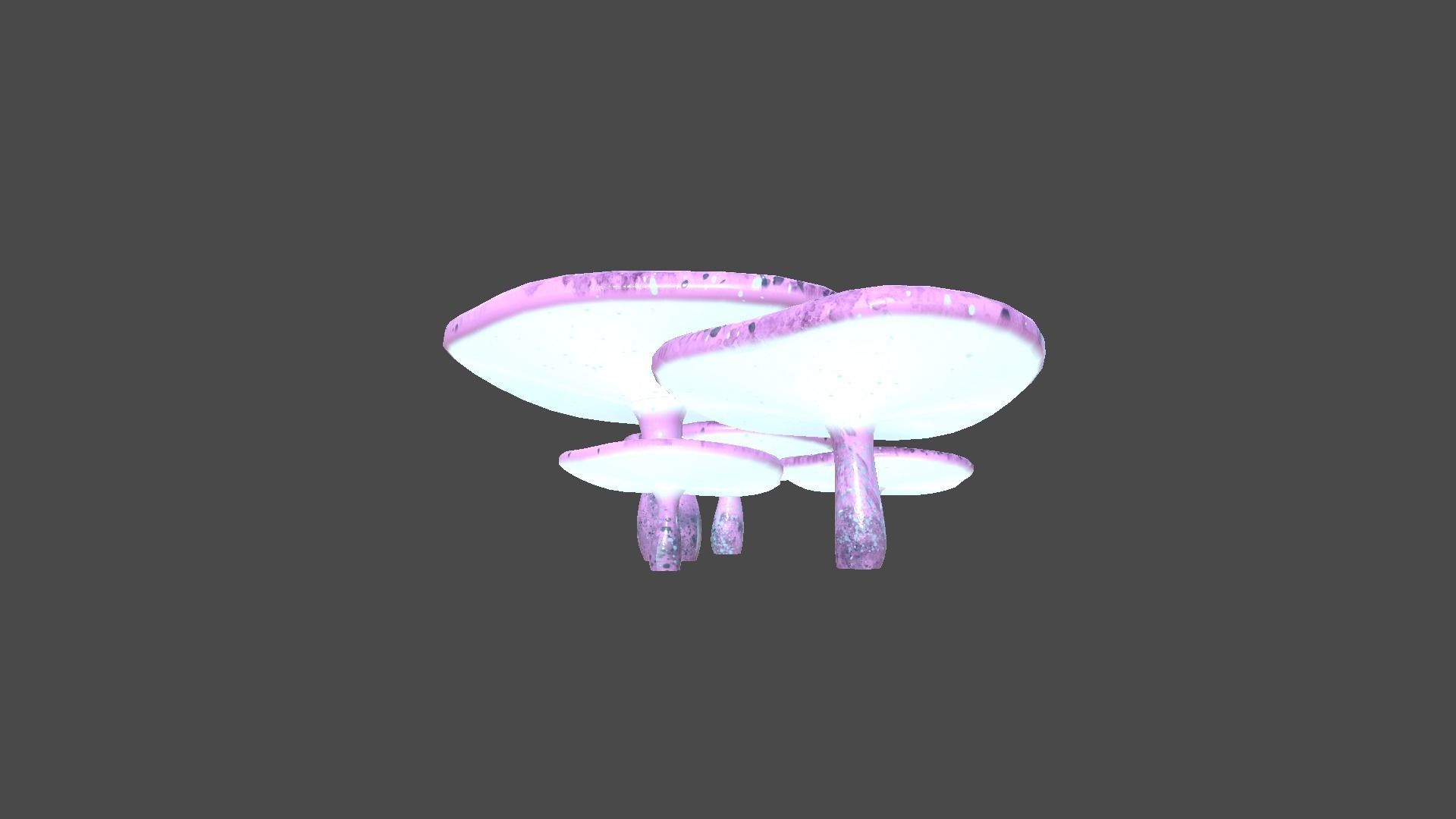 Fantasy Mushroom I01 Blue Purple - Scene Backdrop Design Low-poly 3D model_2