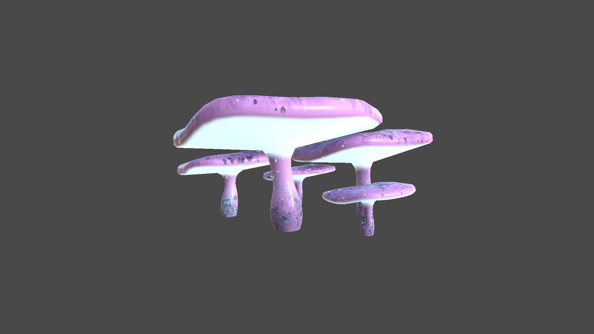 Fantasy Mushroom I01 Blue Purple - Scene Backdrop Design Low-poly 3D model_3