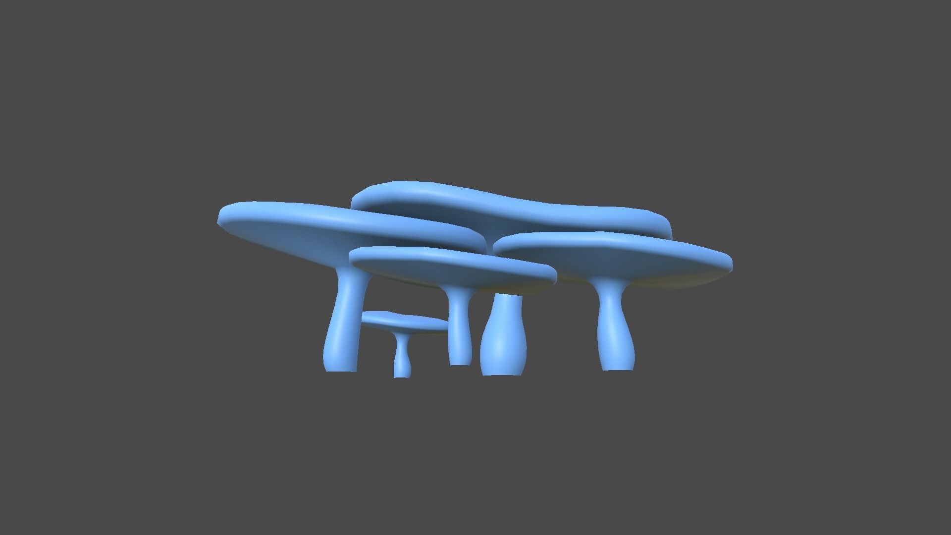 Fantasy Mushroom I01 Blue Purple - Scene Backdrop Design Low-poly 3D model_9