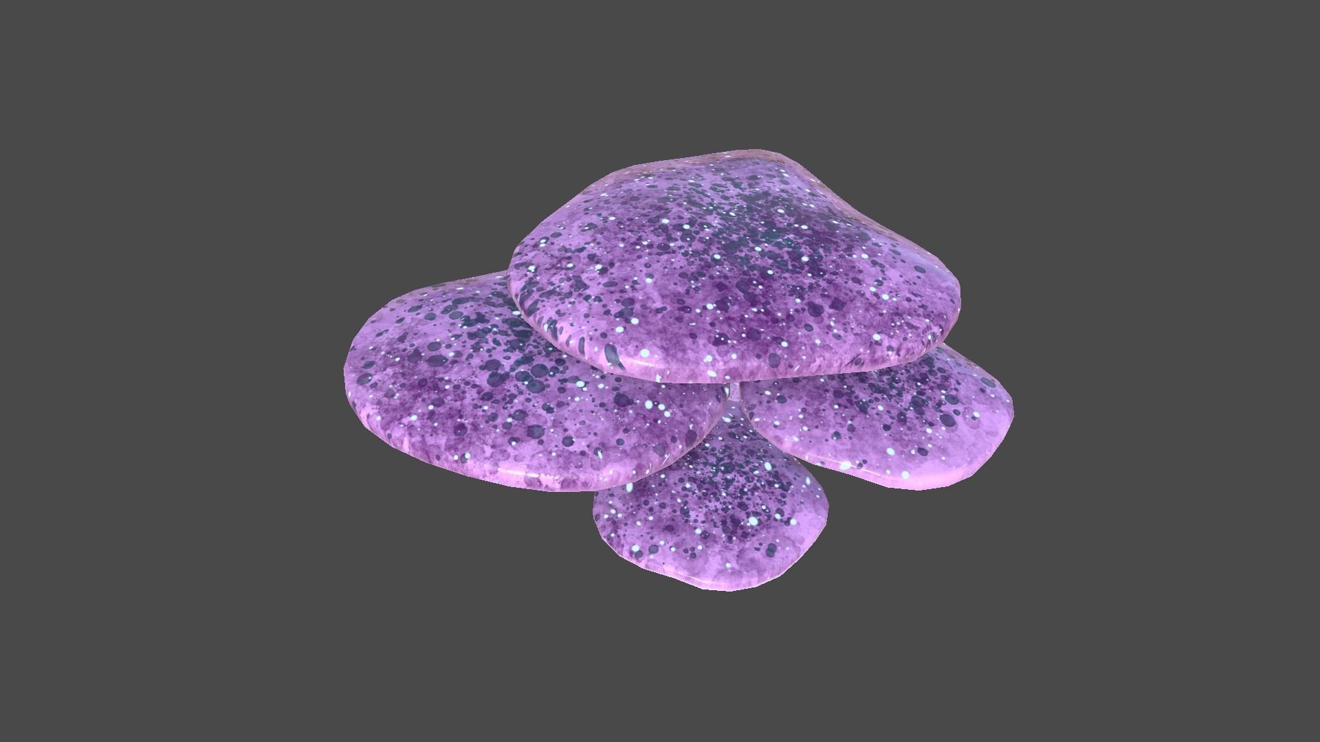 Fantasy Mushroom I01 Blue Purple - Scene Backdrop Design Low-poly 3D model_1