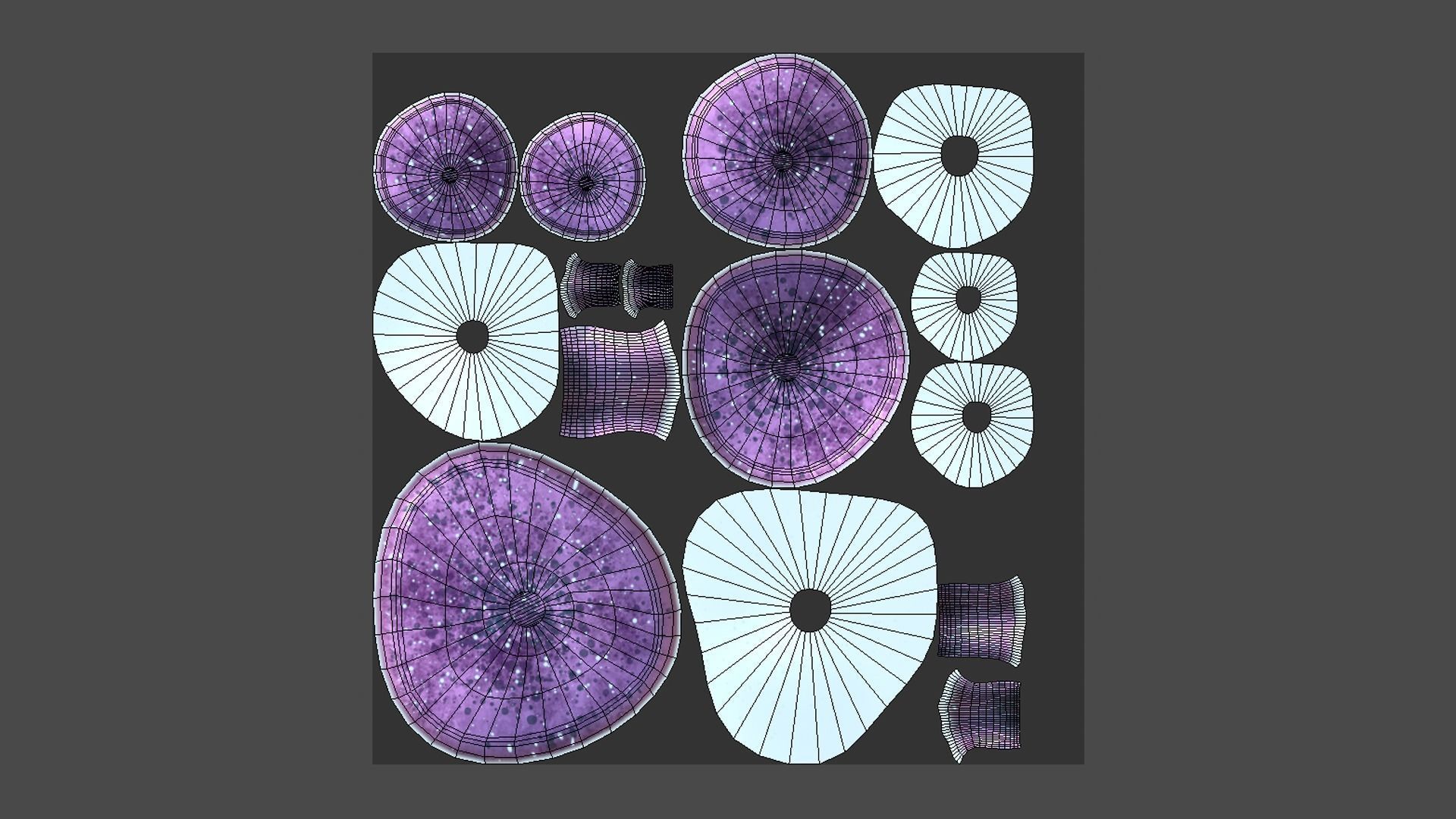 Fantasy Mushroom I01 Blue Purple - Scene Backdrop Design Low-poly 3D model_5