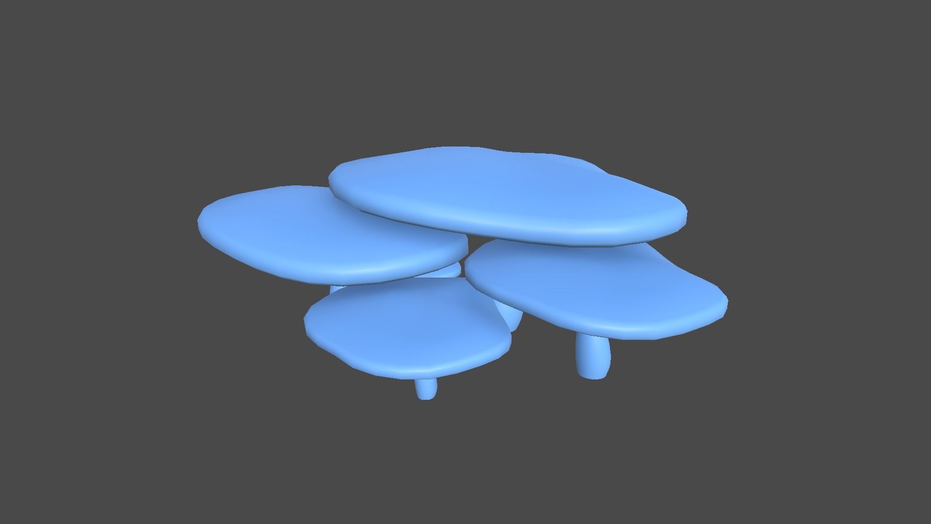 Fantasy Mushroom I01 Blue Purple - Scene Backdrop Design Low-poly 3D model_7