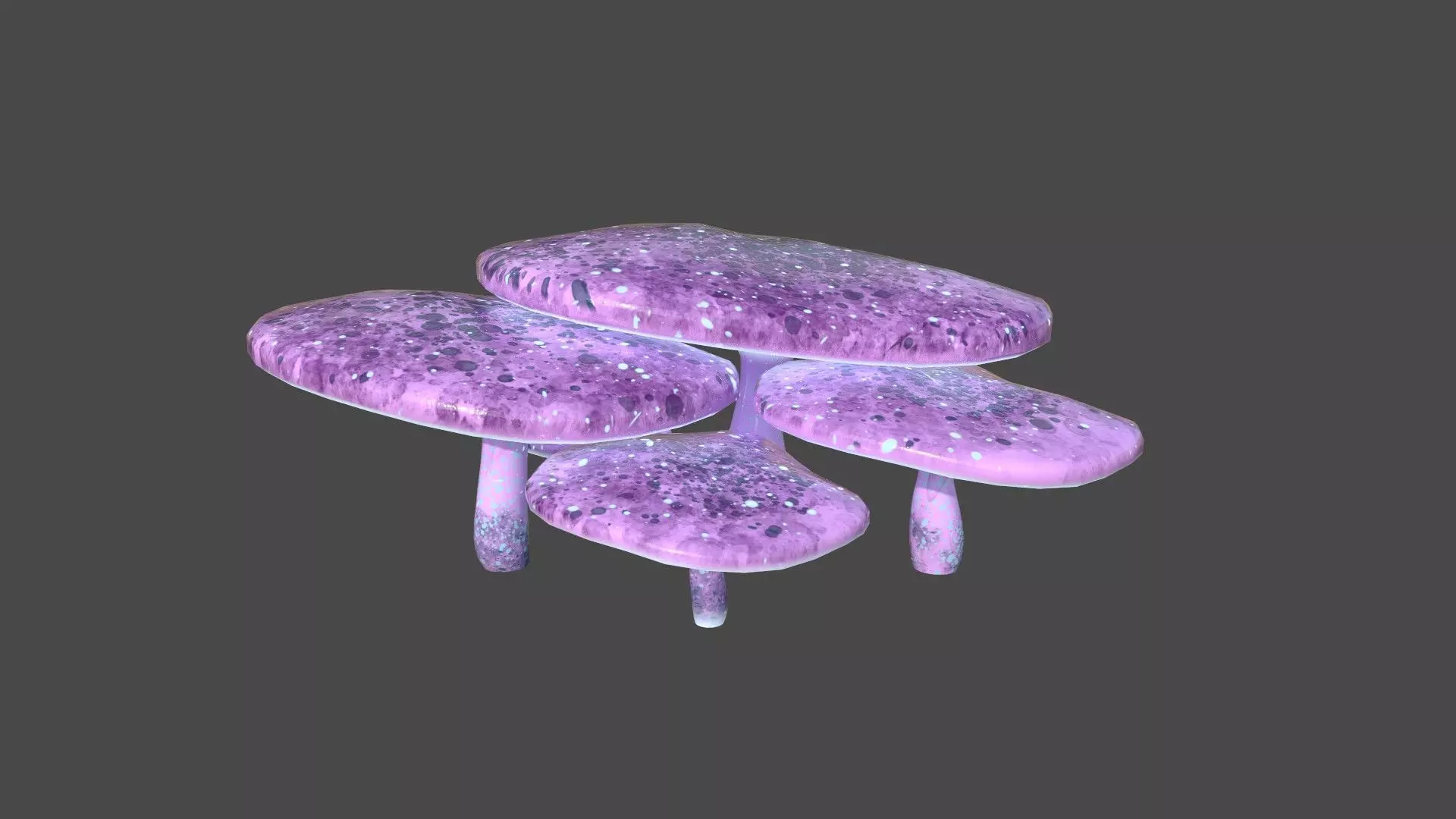 Fantasy Mushroom I01 Blue Purple - Scene Backdrop Design Low-poly 3D model_0