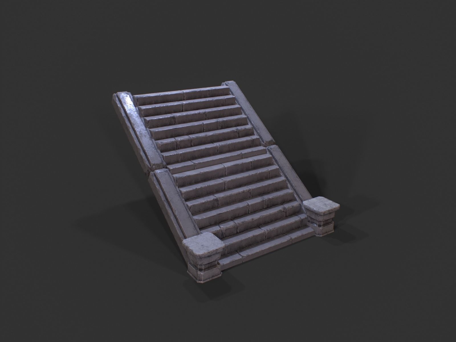 3D model Modular medieval stone platforms for dungeon pack VR / AR ...
