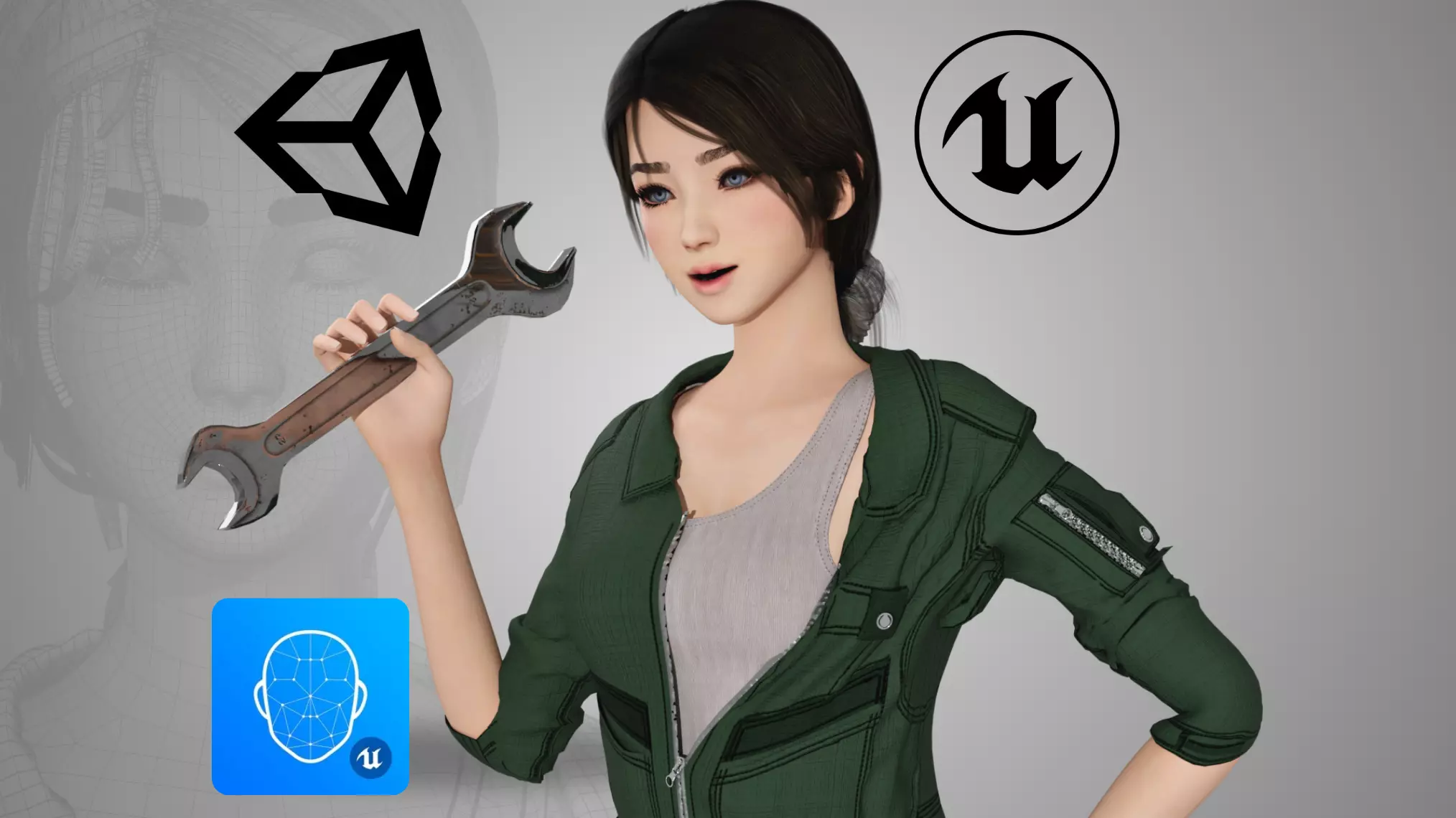 Mechanic Girl - Game Ready Low-poly 3D model