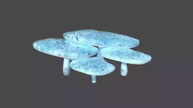 Fantasy Mushroom I02 Blue - Scene Backdrop Design Low-poly 3D model