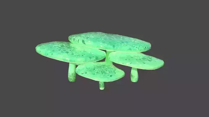 Fantasy Mushroom I04 Green - Scene Backdrop Design Low-poly 3D model