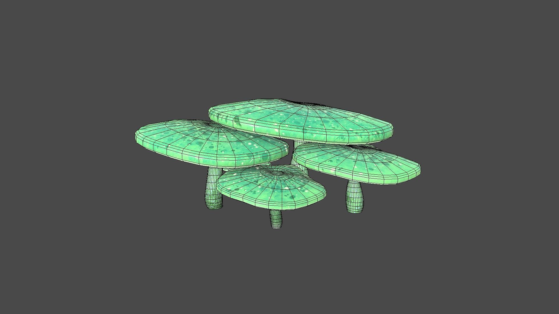 Fantasy Mushroom I04 Green - Scene Backdrop Design Low-poly 3D model_6