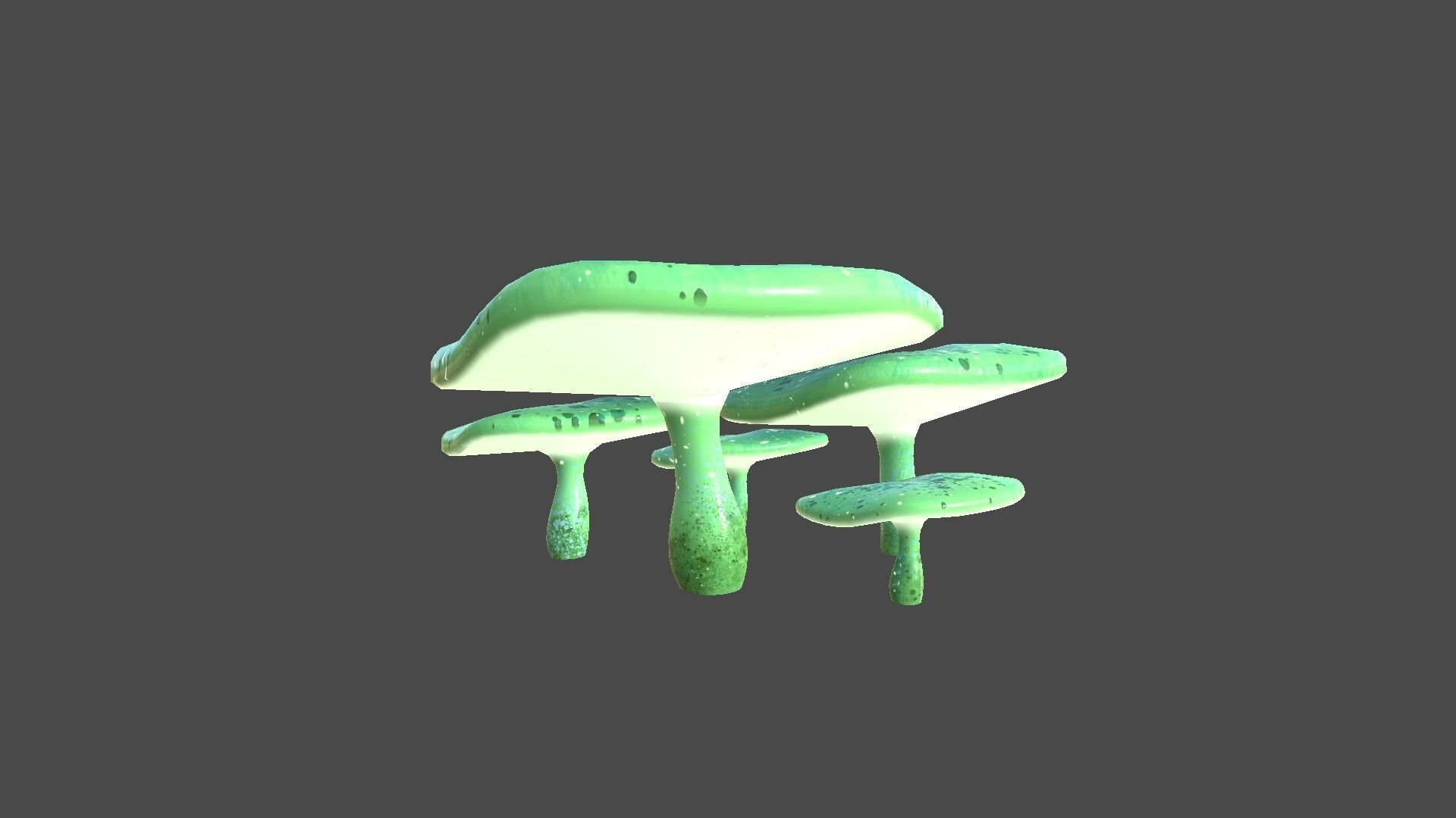 Fantasy Mushroom I04 Green - Scene Backdrop Design Low-poly 3D model_3