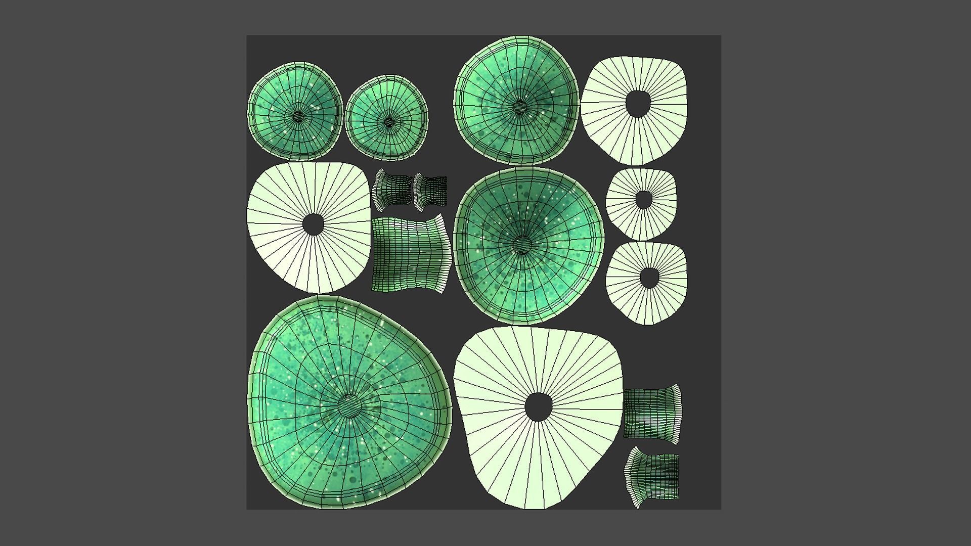 Fantasy Mushroom I04 Green - Scene Backdrop Design Low-poly 3D model_5