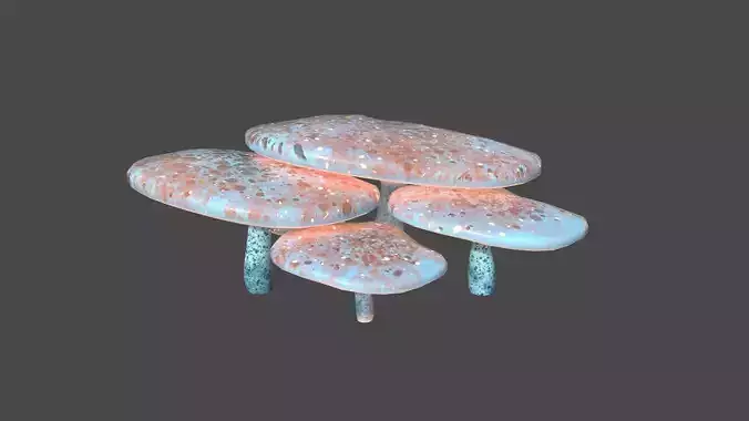 Fantasy Mushroom I05 Blue Orange - Scene Backdrop Design Low-poly 3D model