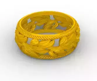 Spring Leaves Ring Argolla Hojas primavera SM 3D print model