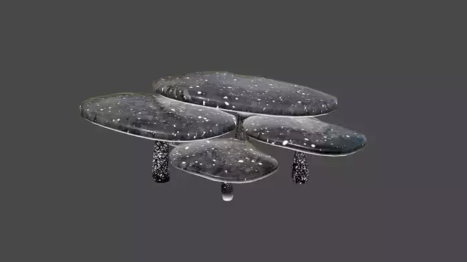 Fantasy Mushroom I10 Black - Scene Backdrop Design Low-poly 3D model