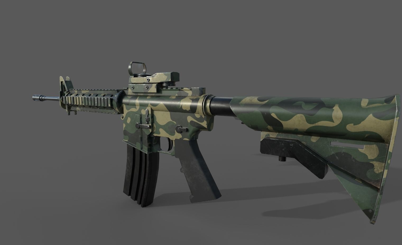 M4A1 Camo Free low-poly 3D model_1
