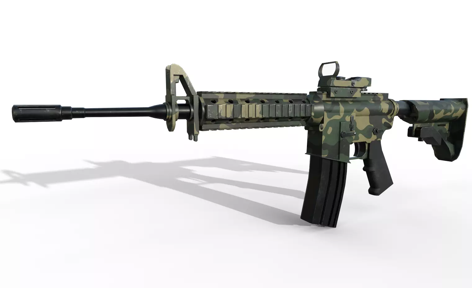 M4A1 Camo Free low-poly 3D model_0