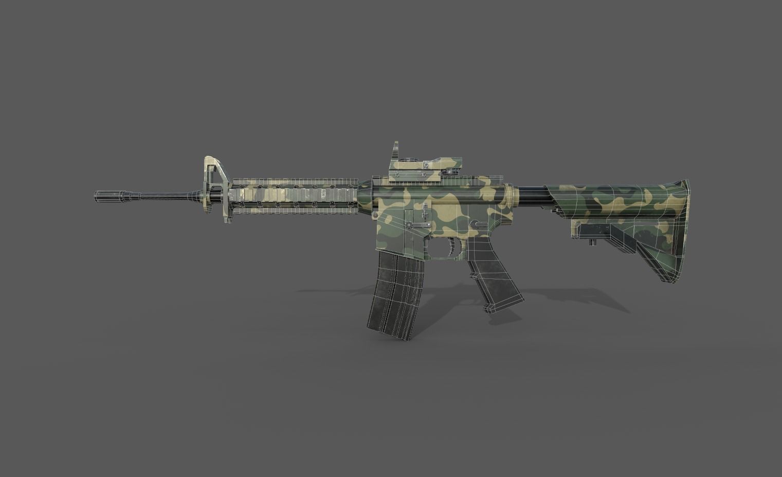M4A1 Camo Free low-poly 3D model_2