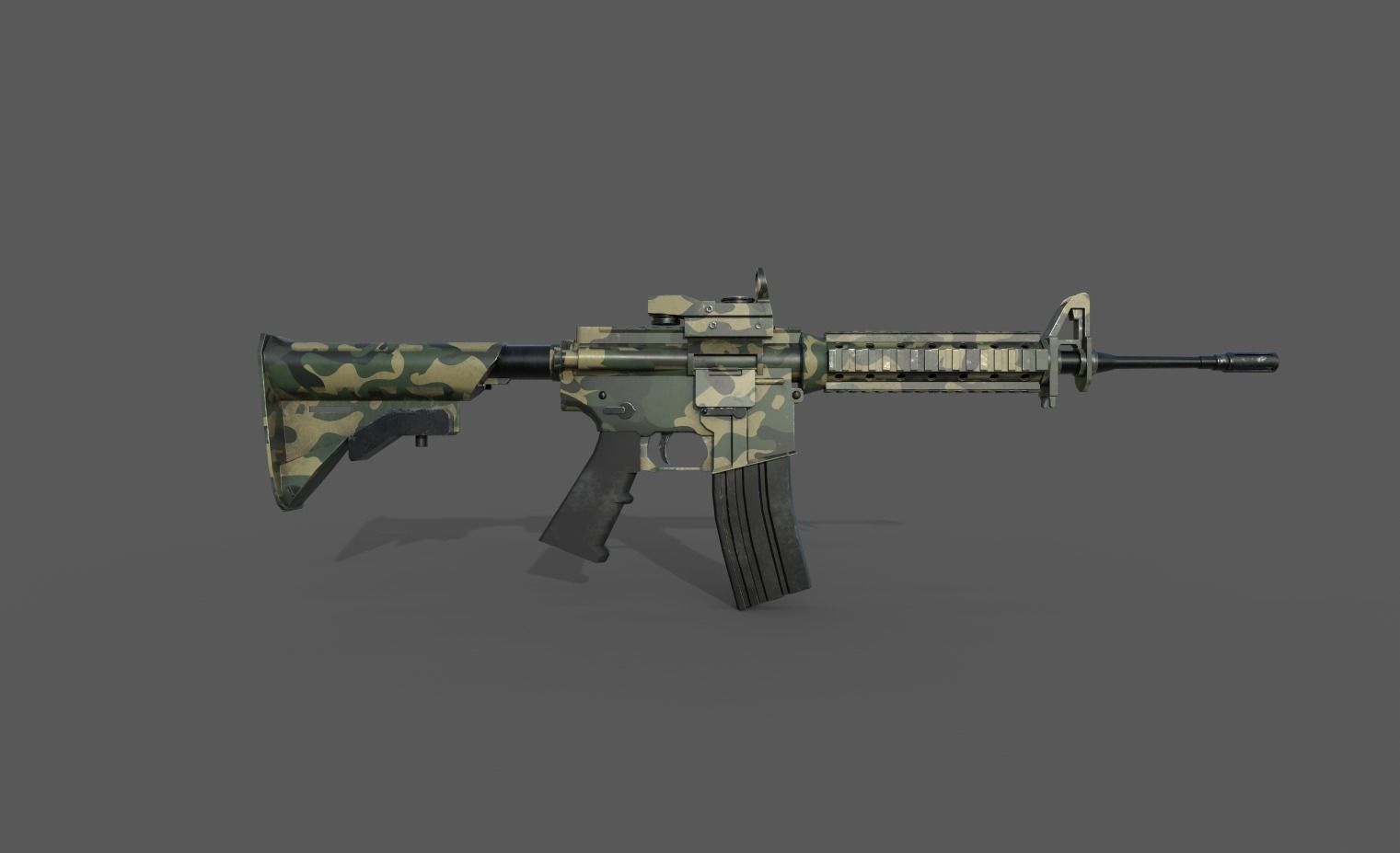 M4A1 Camo Free low-poly 3D model_3
