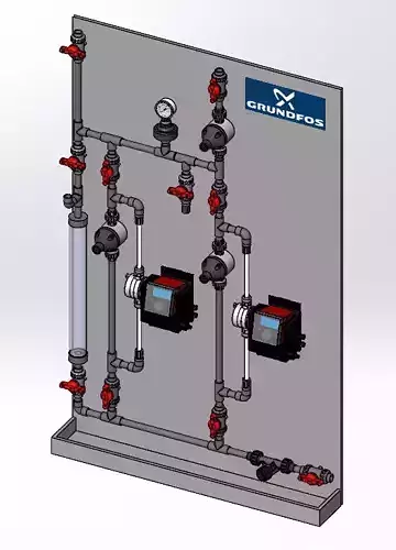 Grundfos DDA Pump Duplex Chemical Dosing System  3D model
