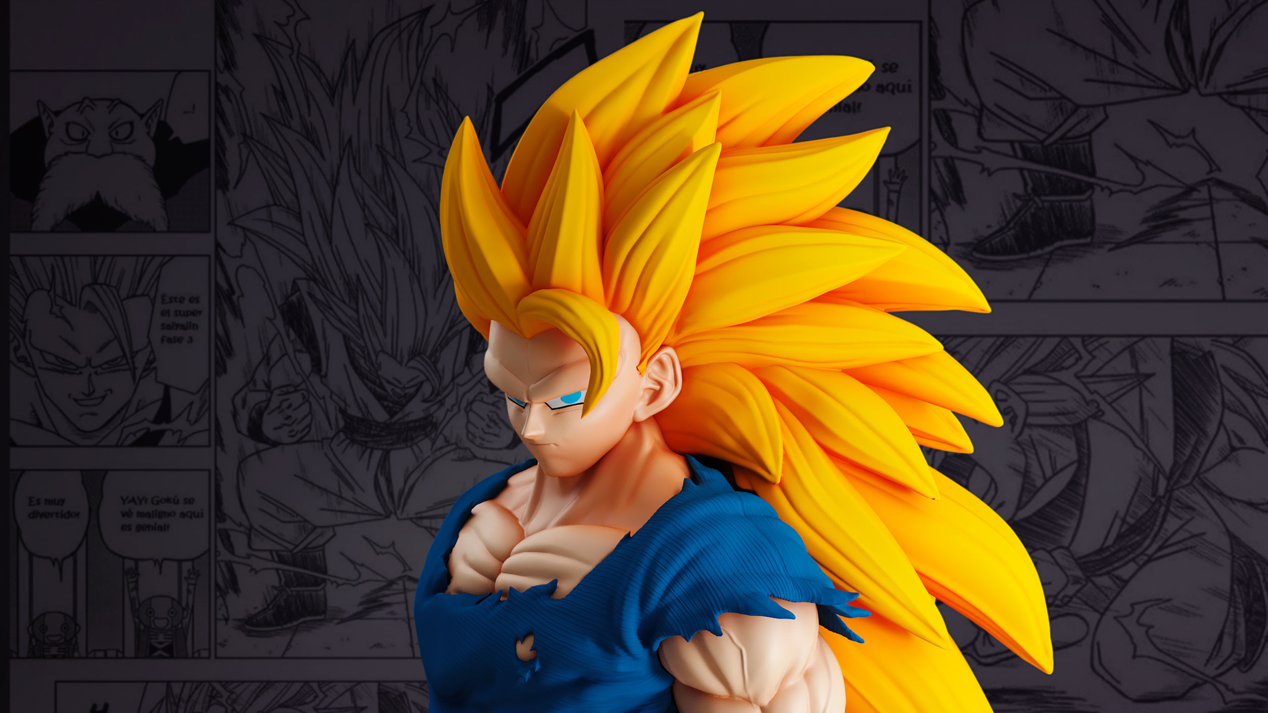 Goku ss3 bust 3D print model_1