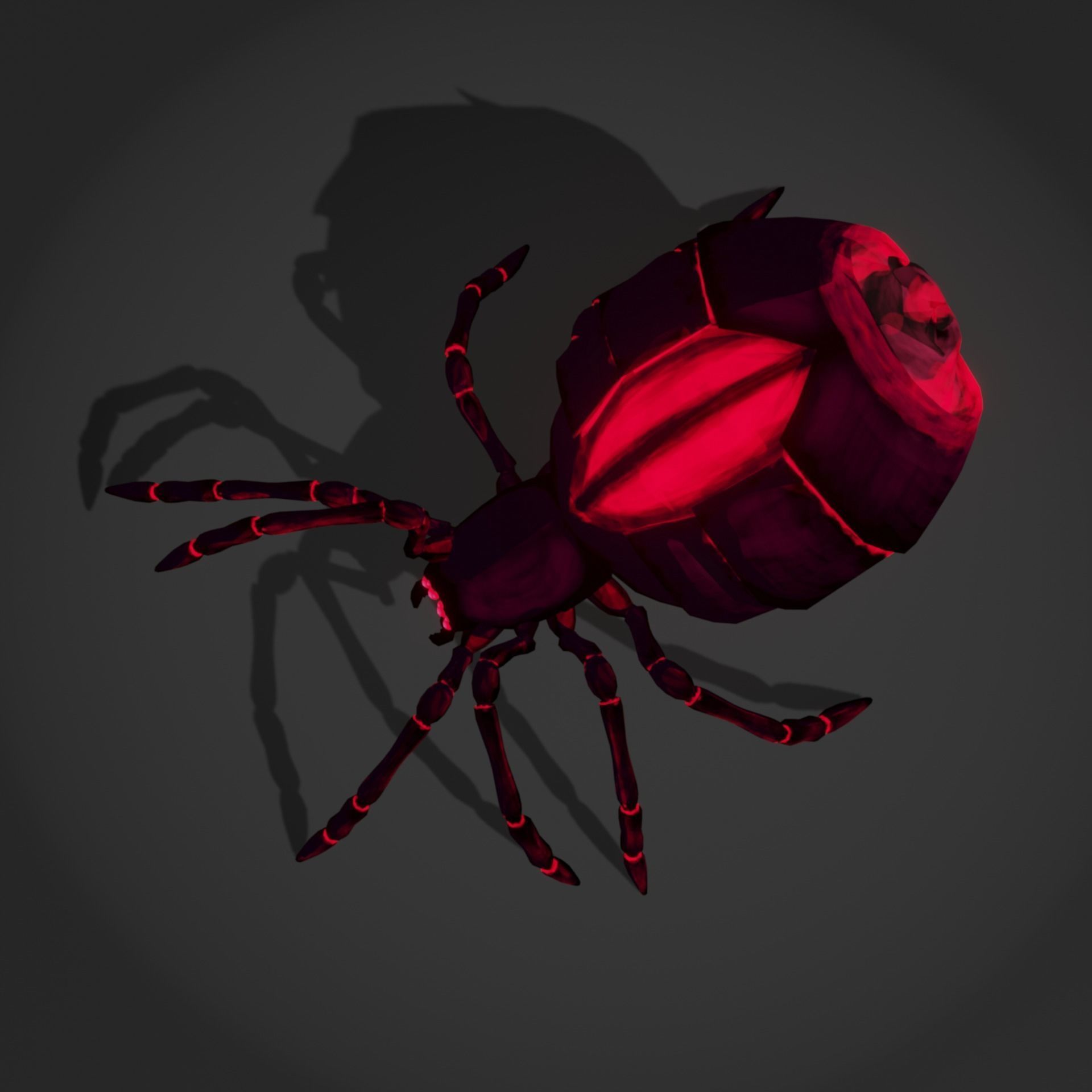 The Devour Spider - Rigged and Animated Low-poly 3D model_7