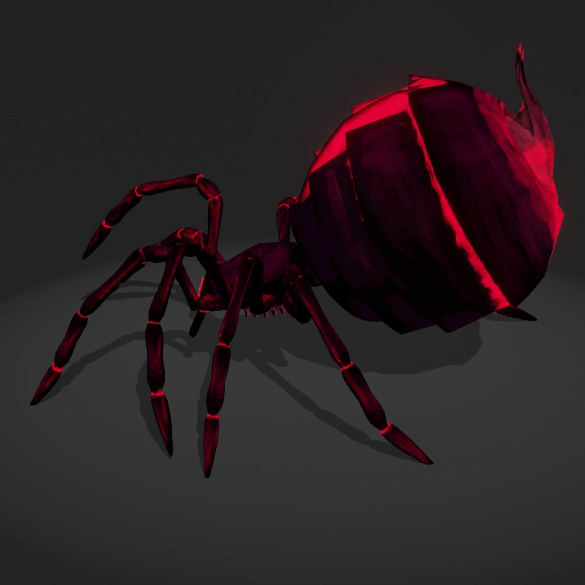 The Devour Spider - Rigged and Animated Low-poly 3D model_3