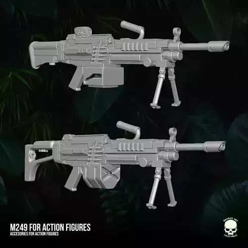 M249 accessory 3D printable files for Action Figures
