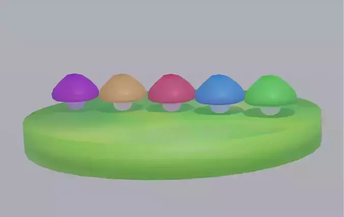 Lowpoly Mushroom Set