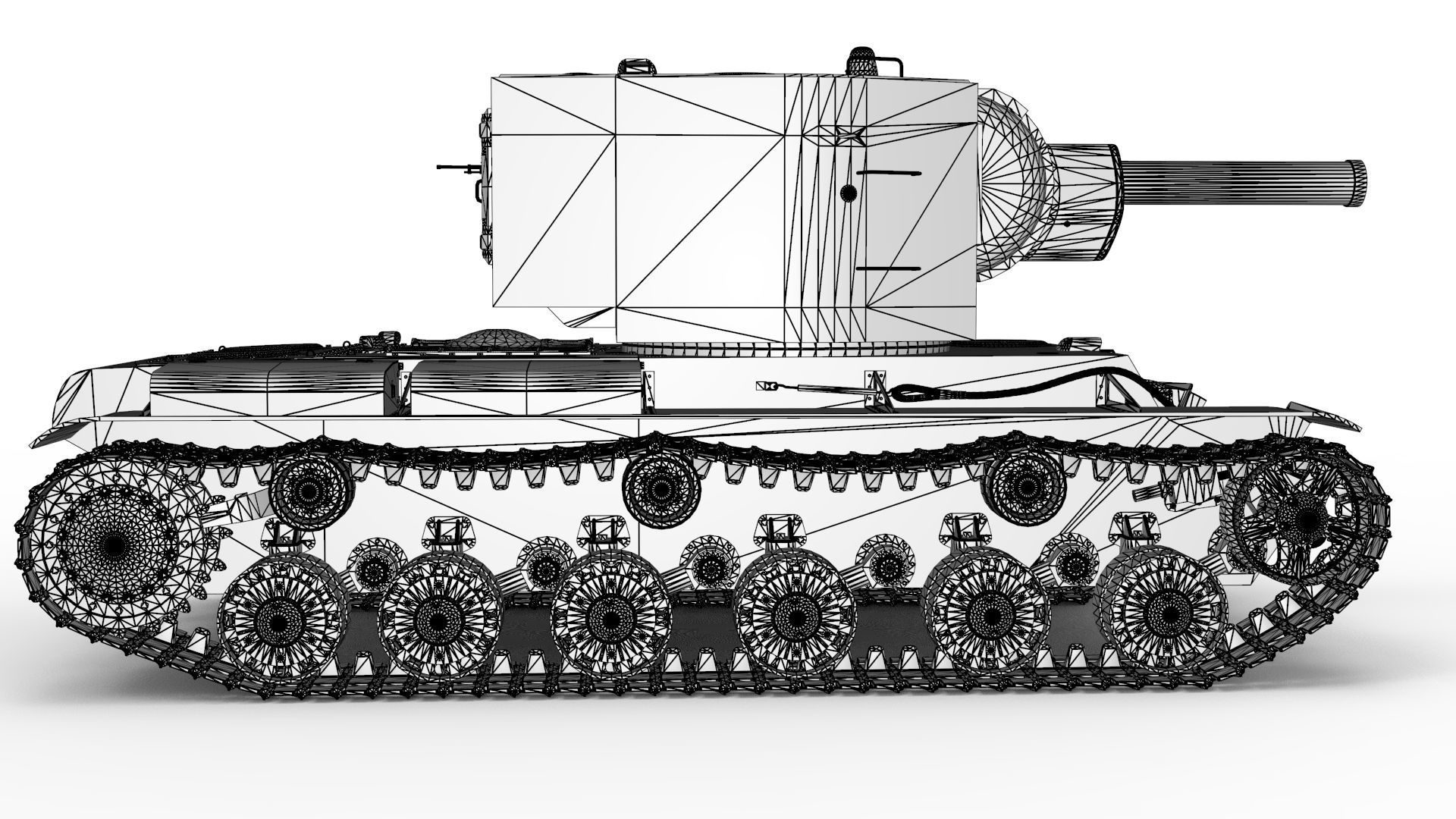 Kliment Voroshilov tank 3D model_14