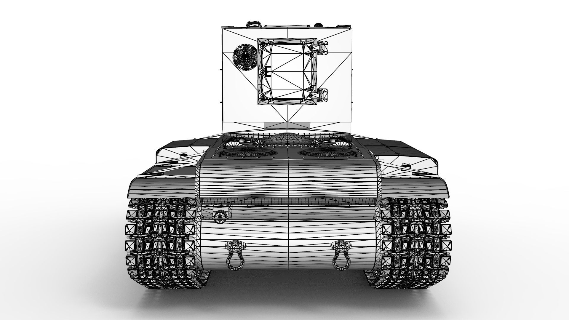 Kliment Voroshilov tank 3D model_12