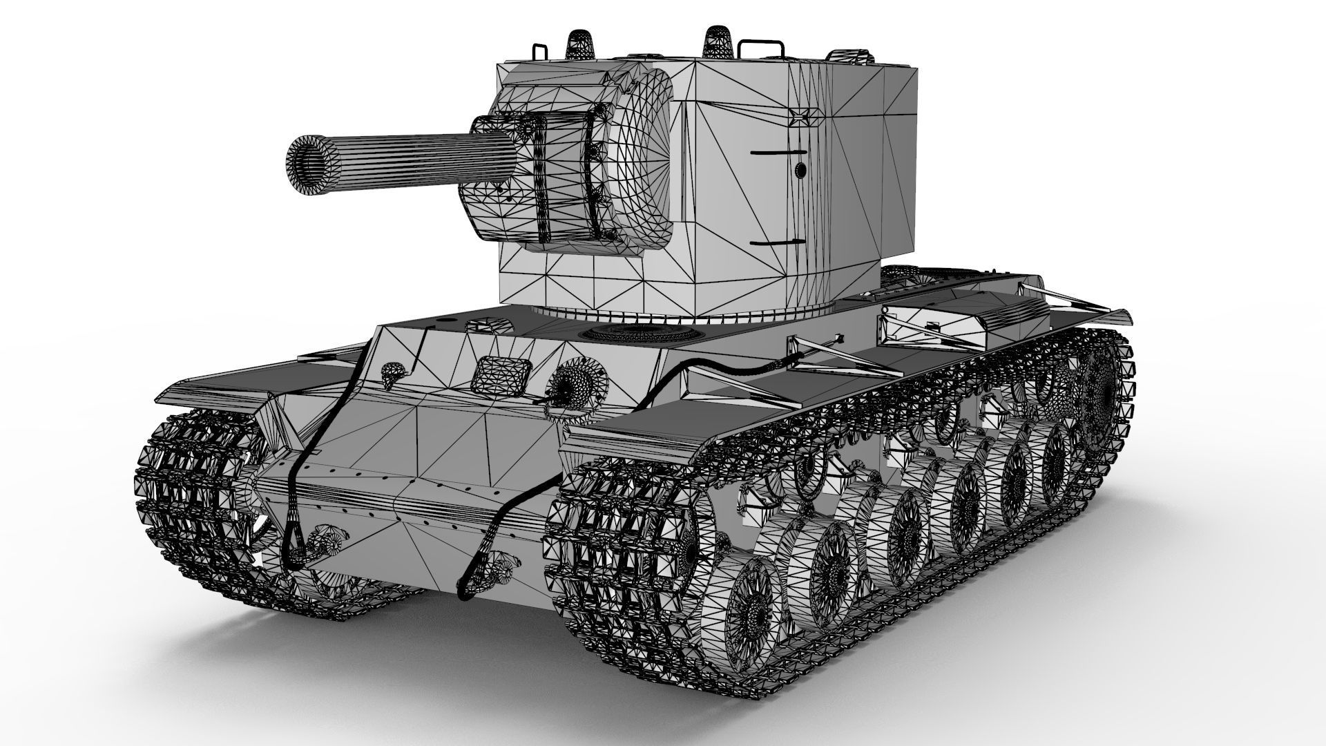 Kliment Voroshilov tank 3D model_9