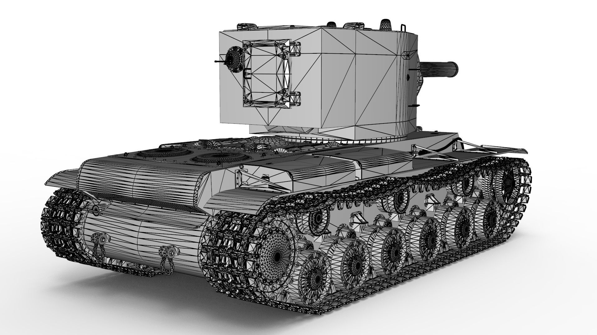 Kliment Voroshilov tank 3D model_13