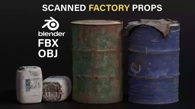 3D Scanned Factory Props - Game Ready Free low-poly 3D model