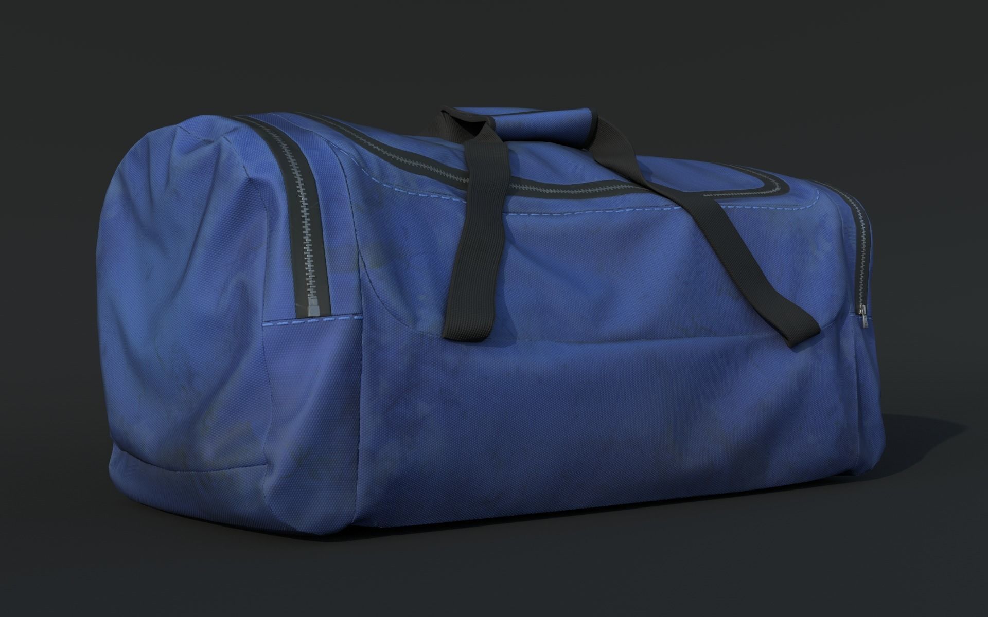 Old utility duffle bag travel hand bag for Unreal Engine Low-poly 3D model_3
